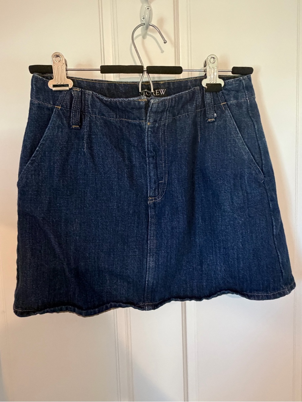 J. Crew Navy Denim A-Line Mini Skirt